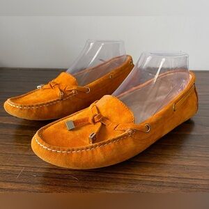 Patricia Green, euro 38 or US 7, Stephie, orange yellow leather driving moccasin